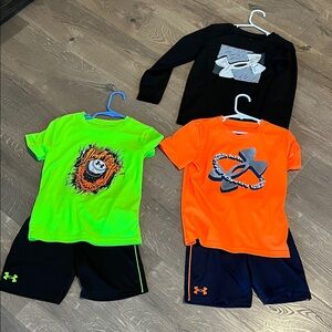 Under Armour Neon Green and Orange Kids' Activewear Set
